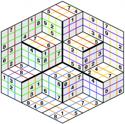 Jumbo sudoku 3D colour puzzle